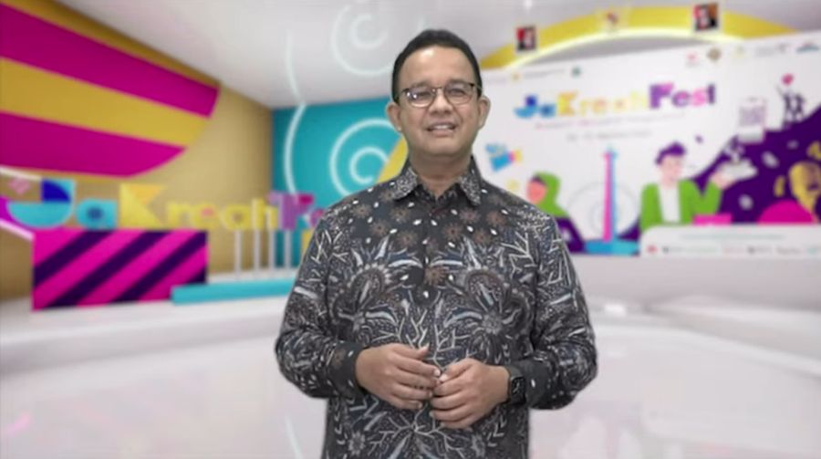 Gubernur DKI Jakarta, Anies Baswedan saat pembukaan JaKreatiFest 2021. (Tangkapan Layar Youtube BI Jakarta)