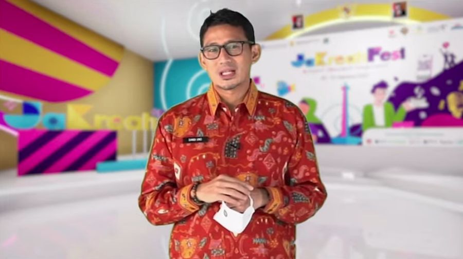 Menparekraf, Sandiaga Uno saat pembukaan JaKreatiFest 2021. (Tangkapan Layar Youtube BI Jakarta)