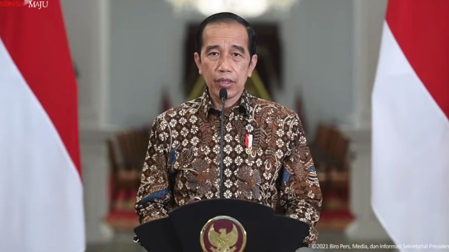 Pernyataan Presiden Joko Widodo tentang Perkembangan PPKM Terkini, Istana Merdeka. (Tangkapan Layar Youtube Sekretariat Presiden)
