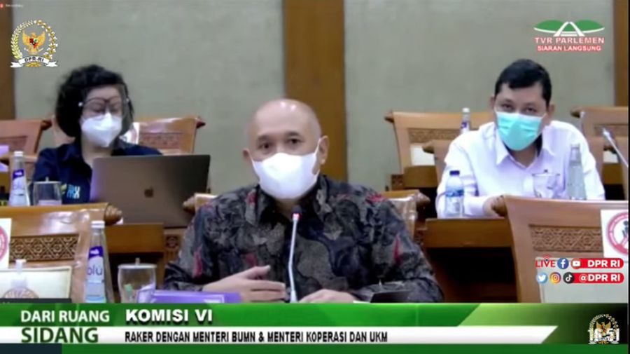 Rapat Kerja Komisi VI DPR RI dengan MenkopUKM, Teten Masduki (Tangkapan Layar Youtube DPR RI)
