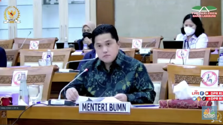 Rapat Kerja Komisi VI DPR RI dengan Menteri BUMN Erick Thohir (Tangkapan Layar Youtube DPR RI) Rapat Kerja Komisi VI DPR RI dengan Menteri BUMN Erick Thohir (Tangkapan Layar Youtube DPR RI)