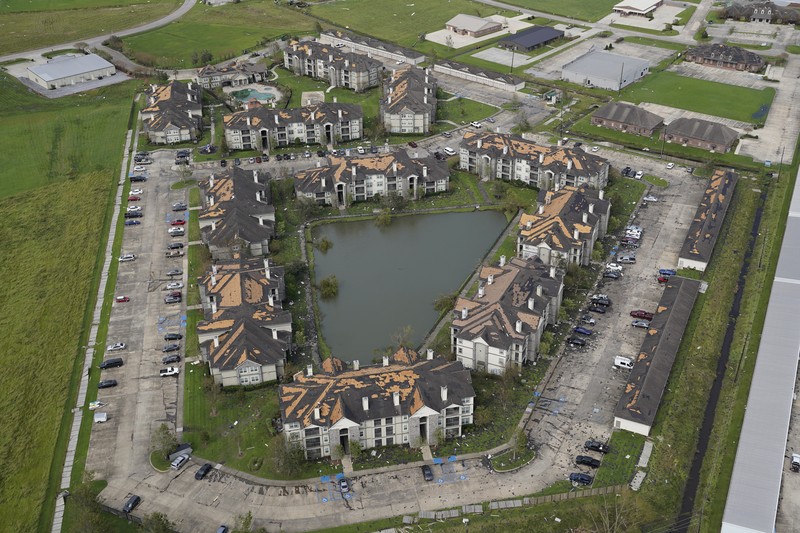 Destruction is seen in the aftermath of Hurricane Ida, Monday, Aug. 30, 2021, in Houma, La. The weather died down shortly before dawn. (AP Photo/David J. Phillip)