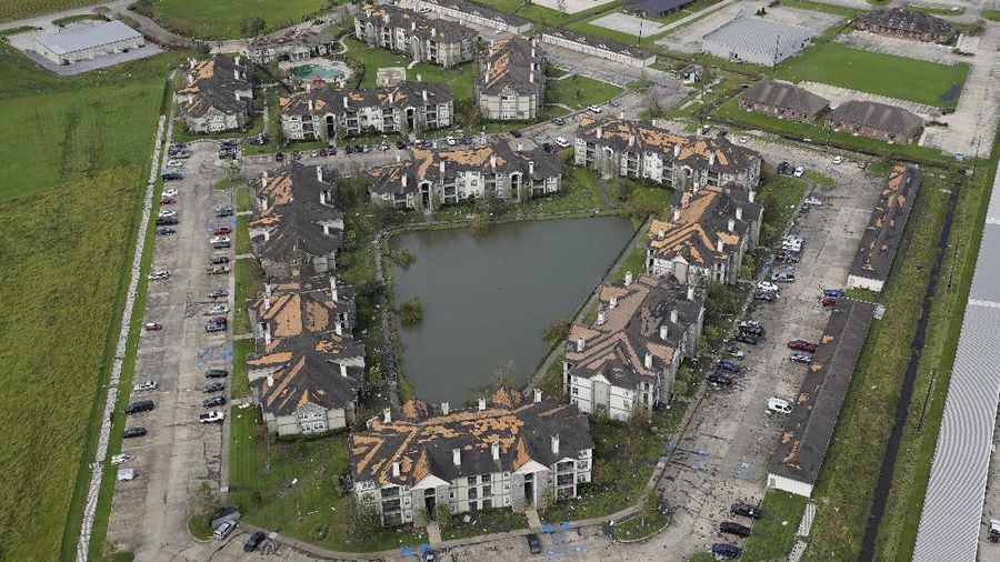 Destruction is seen in the aftermath of Hurricane Ida, Monday, Aug. 30, 2021, in Houma, La. The weather died down shortly before dawn. (AP Photo/David J. Phillip)