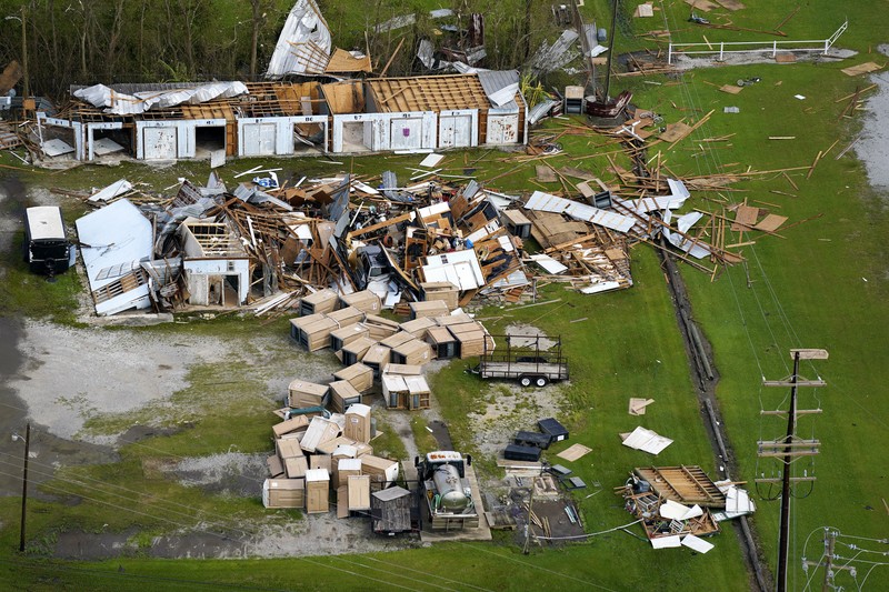 Destruction is seen in the aftermath of Hurricane Ida, Monday, Aug. 30, 2021, in Houma, La. The weather died down shortly before dawn. (AP Photo/David J. Phillip)