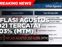 BPS: Inflasi Agustus 2021 Tercatat 0,03% (mtm)