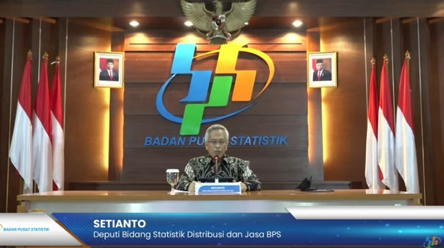 Deputi Bidang Statistik Distribusi dan Jasa BPS Setianto (Tangkapan Layar Youtube BPS)