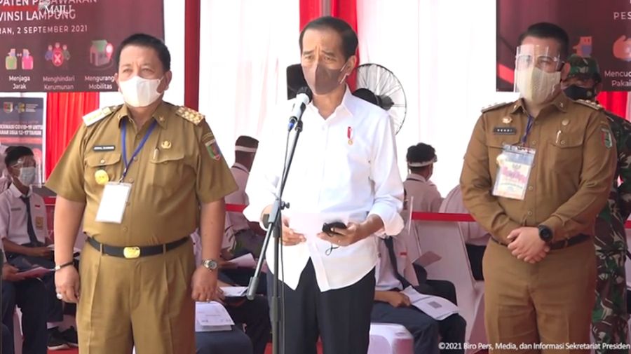 Keterangan Pers Presiden Joko Widodo dan Gubernur Lampung, Kamis (2/9). (Tangkapan Layar Youtube Sekretariat Presiden)