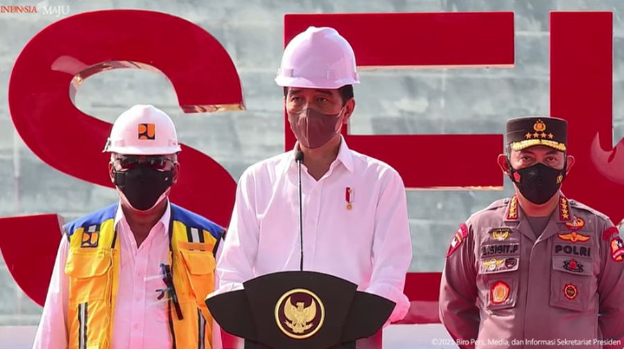 Peresmian Bendungan Way Sekampung, 2 September 2021 (Tangkapan Layar Youtube Sekretariat Presiden)