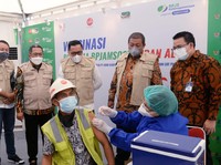 Bangkitkan Proyek Konstruksi, BP JAMSOSTEK Gelar Vaksinasi