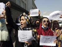 Demo Perempuan Afghanistan Tuntut Keterlibatan di Kabinet