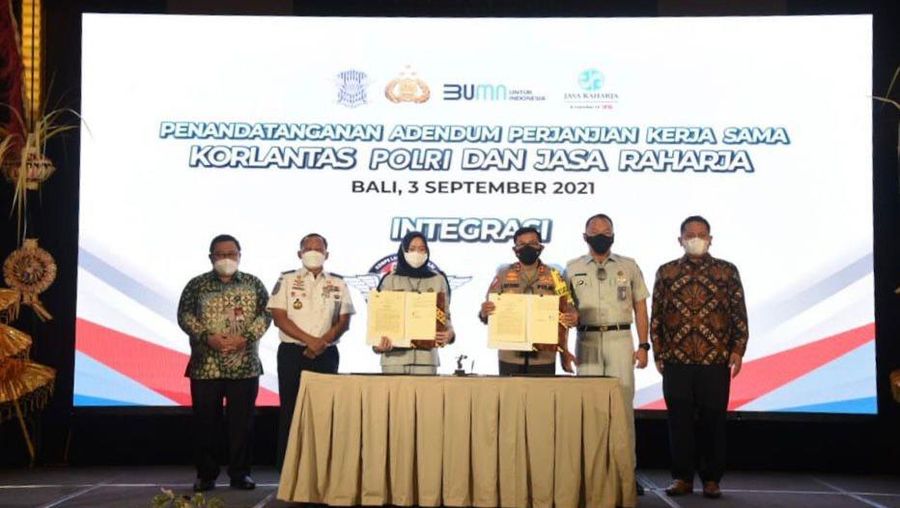 PT Jasa Raharja menjalin kerja sama dengan Korlantas Polri mensinergikan sistem Electronic Traffic Law Enforcement (ETLE) dalam aplikasi JRKu.