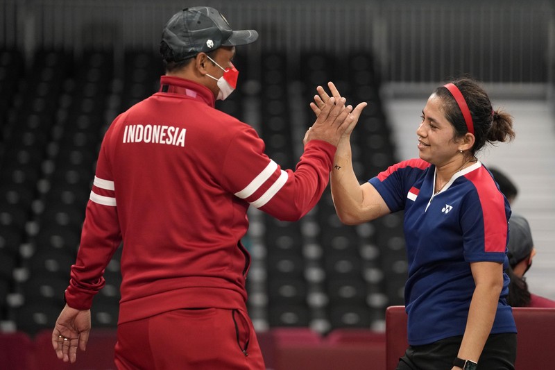 Leani Ratri Oktila raih perak Paralimpiade Tokyo 2020. (AP/Joe Toth)