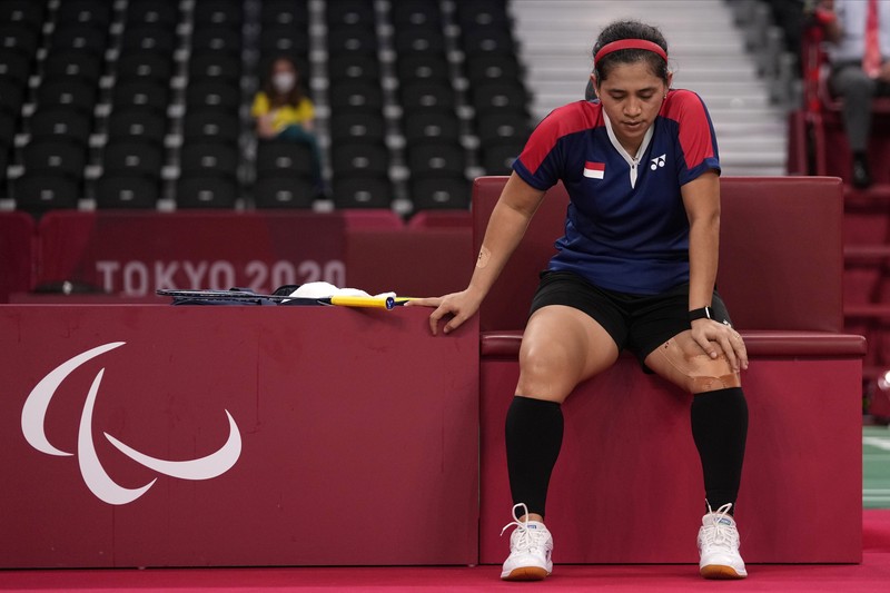 Leani Ratri Oktila raih perak Paralimpiade Tokyo 2020. (AP/Joe Toth)