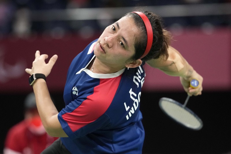 Leani Ratri Oktila raih perak Paralimpiade Tokyo 2020. (AP/Joe Toth)