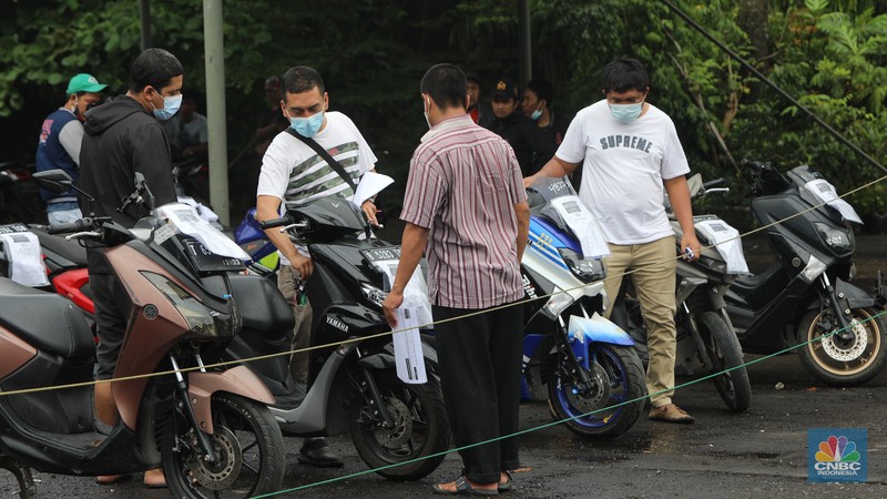 Lelang motor (CNBC Indonesia/Andrean Kristianto)