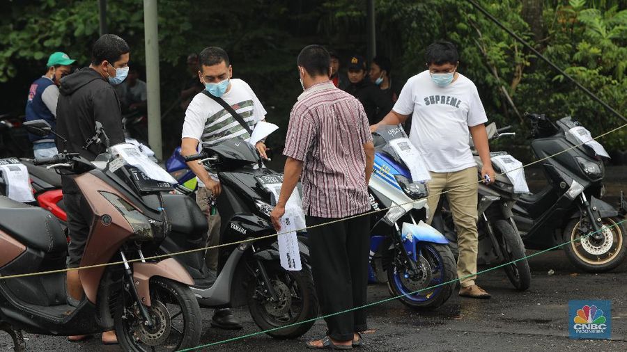 Lelang motor (CNBC Indonesia/Andrean Kristianto)