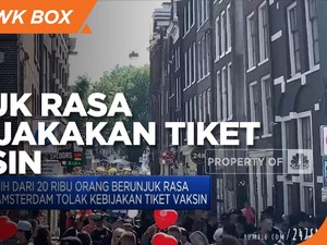 Unjuk  Rasa di Amsterdam Tolak Kebijakan Tiket Vaksin