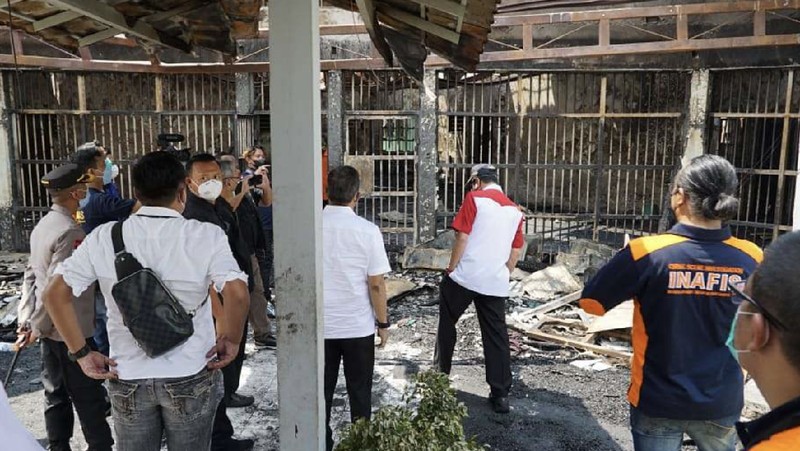 Kebakaran Llpas Kelas I Tangerang di Jl Veteran, Babakan. (CNBC Indonesia/Andrean Kristianto)