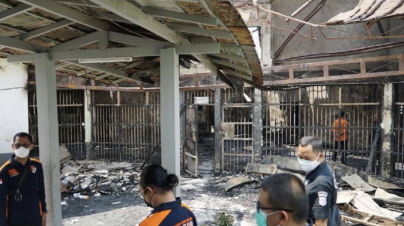 Kebakaran Llpas Kelas I Tangerang di Jl Veteran, Babakan. (CNBC Indonesia/Andrean Kristianto)