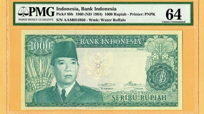 Uang kuno langka Rp 1.000 seri Soekarno yang dirilis pada tahun 1964. (Dok: Gallery Currency Bank Indonesia)