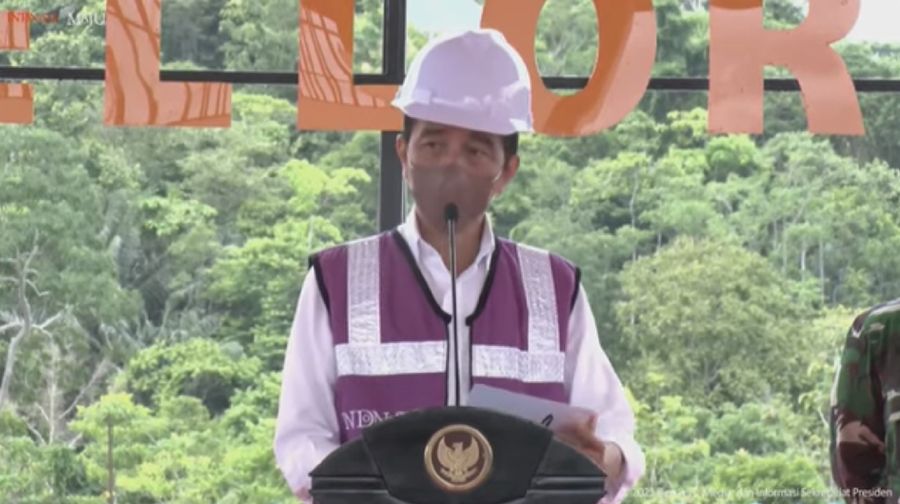 Peresmian Bendungan Paselloreng dan Bendung Gilireng, Kabupaten Wajo, (9/9/2021). (Dok: Tangkapan layar youtube Sekpres RI)