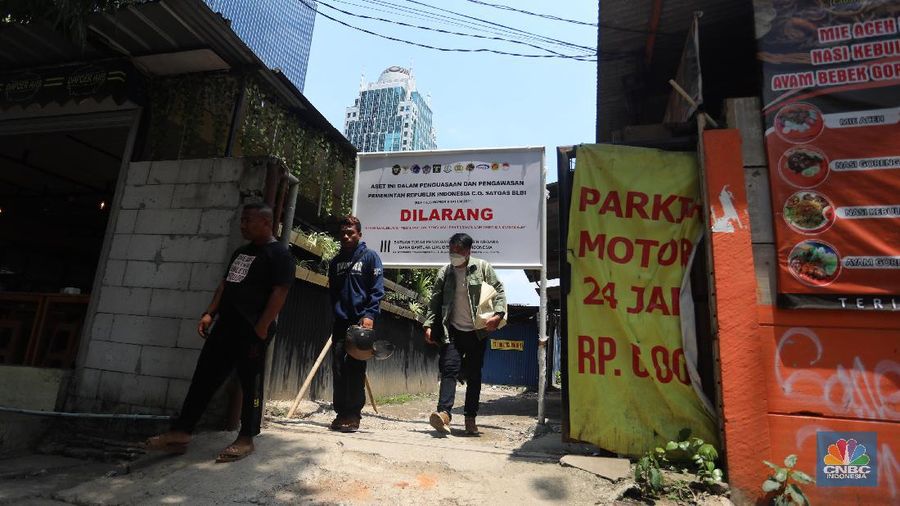 Lahan sitaan satgas BLBI di Karet Tengsin. (CNBC Indonesia/Andrean Kristianto)