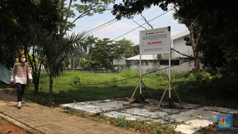 Lahan sitaan satgas BLBI di Pondok Pinang. (CNBC Indonesia/Andrean Kristianto)