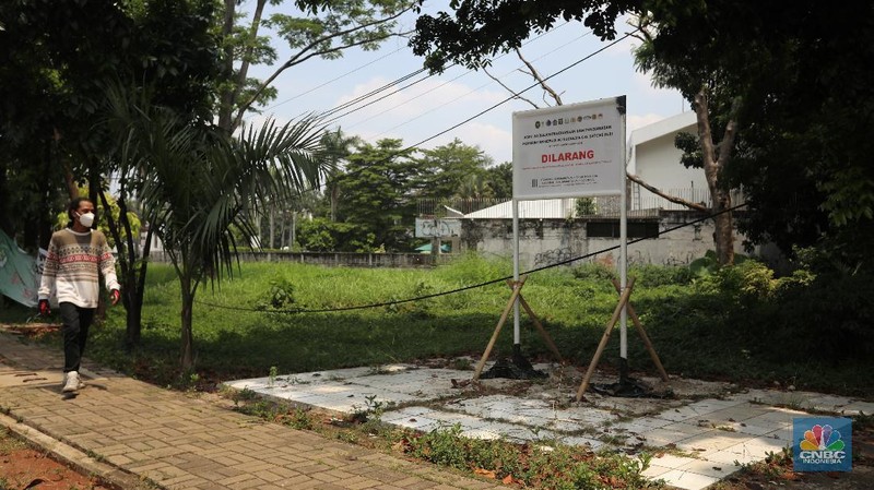 Lahan sitaan satgas BLBI di Pondok Pinang. (CNBC Indonesia/Andrean Kristianto)