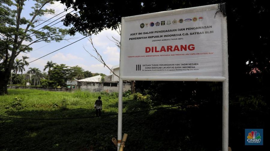 Lahan sitaan satgas BLBI di Pondok Pinang. (CNBC Indonesia/Andrean Kristianto)