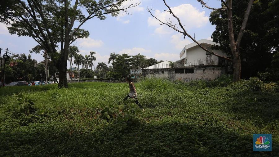 Lahan sitaan satgas BLBI di Pondok Pinang. (CNBC Indonesia/Andrean Kristianto)