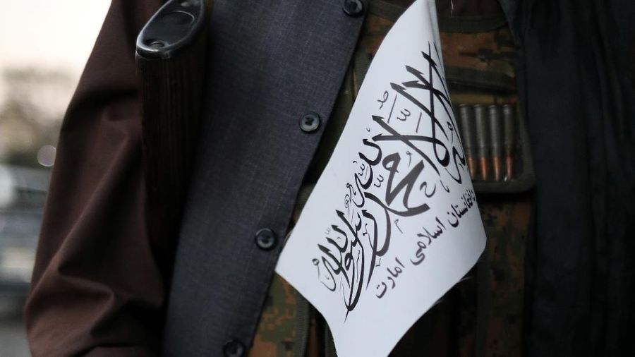 Taliban flag is seen placed in the uniform of a Taliban soldier at an amusement park in Kabul, Afghanistan, September 13, 2021. WANA (West Asia News Agency) via REUTERS ATTENTION EDITORS - THIS IMAGE HAS BEEN SUPPLIED BY A THIRD PARTY.