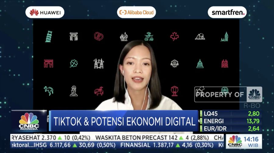 Head of Business Marketing TikTok Indonesia, Sitaresti Astarini di acara CNBC Indonesia Tech Conference