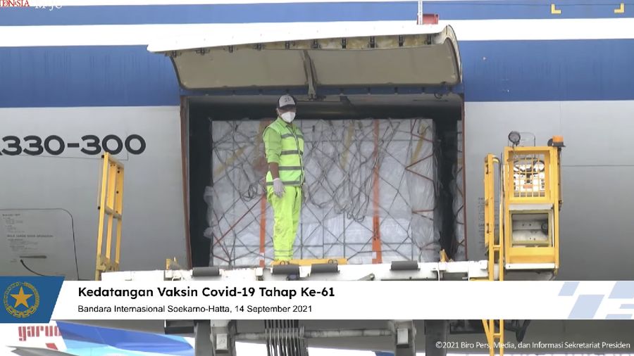 Kedatangan Vaksin Covid-19 Tahap 61, Bandara Internasional Soekarno-Hatta, 14 September 2021