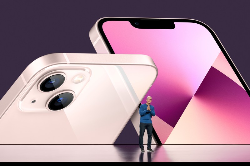Apple CEO Tim Cook unveils the new iPhone 13 during a special event at Apple Park in Cupertino, California broadcast September 14, 2021. Brooks Kraft/Apple Inc/Handout via REUTERS   NO RESALES. NO ARCHIVES. THIS IMAGE HAS BEEN SUPPLIED BY A THIRD PARTY.
