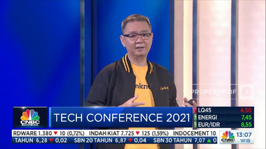 Edward Sanusi, Chief Technology & Product Officer PT Link Net Tbk di acara CNBC Indonesia Tech Conference