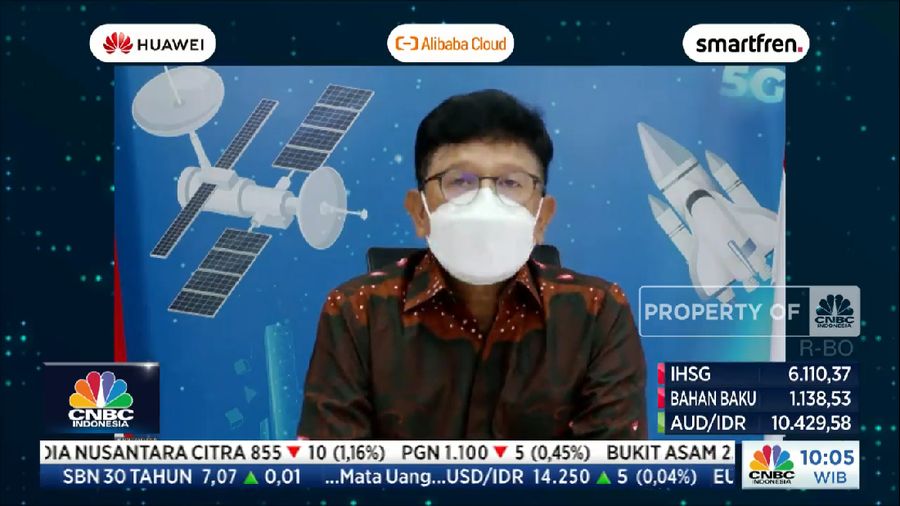 Keynote Speech Menteri Komunikasi dan Informatika, Johnny G. Plate di acara CNBC Indonesia Tech Conference