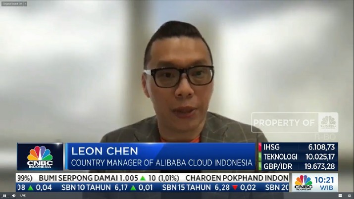 Leon Chen, Country Manager of Alibaba Cloud Indonesia di acara CNBC Indonesia Tech Conference Leon Chen, Country Manager of Alibaba Cloud Indonesia di acara CNBC Indonesia Tech Conference