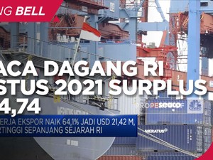 Top! Neraca Dagang RI Agustus 2021 Surplus USD 4,74