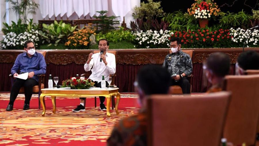 Presiden Joko Widodo terima Perhimpunan Insan Perunggasan dan Peternak Ayam Petelur, 15 September 2021. (Biro Pers Sekretariat Presiden/ Lukas)