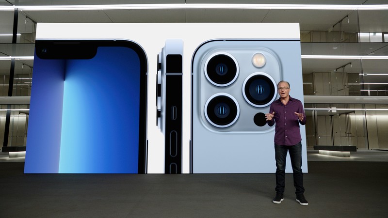 Apple CEO Tim Cook unveils the new iPhone 13 during a special event at Apple Park in Cupertino, California broadcast September 14, 2021. Brooks Kraft/Apple Inc/Handout via REUTERS   NO RESALES. NO ARCHIVES. THIS IMAGE HAS BEEN SUPPLIED BY A THIRD PARTY.