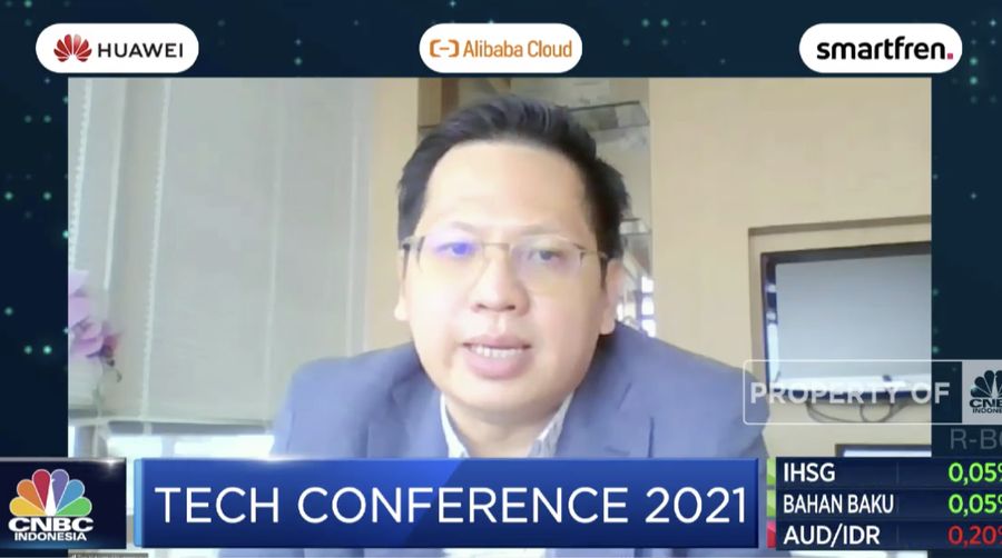 Tan Wijaya, President Director IBM Indonesia di acara CNBC Indonesia Tech Conference