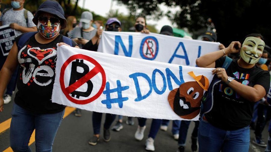 EL SALVADOR-BITCOIN/PROTEST
