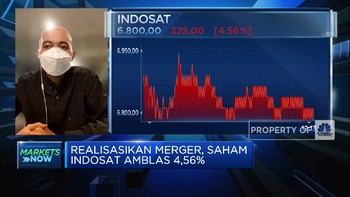 Realisasikan Merger, Saham Indosat Amblas 4,56%