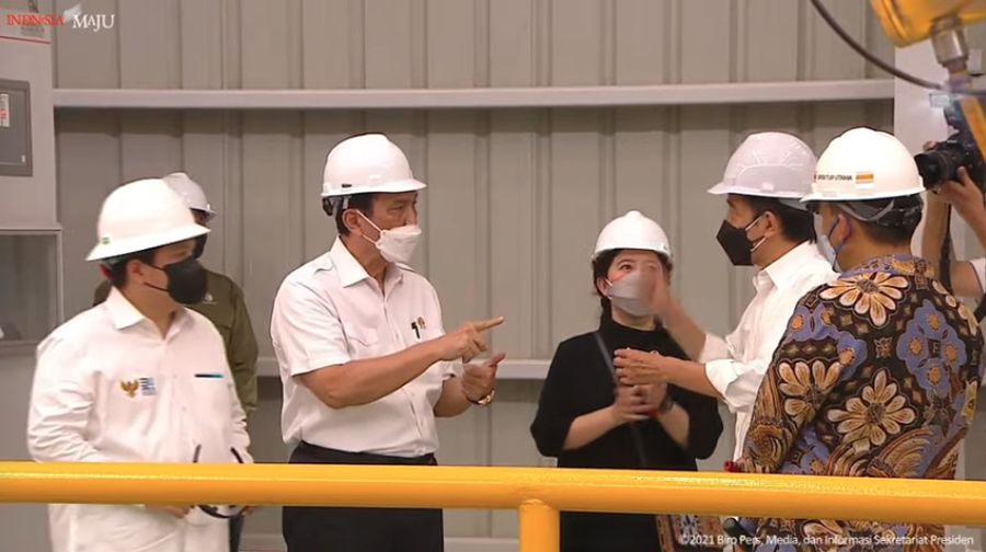 foto/ Peresmian Pabrik Industri Baja PT. Krakatau Steel (persero) Tbk, Kota Cilegon, 21 September 2021/ Youtube: Setpres