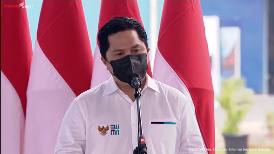 foto/ Peresmian Pabrik Industri Baja PT. Krakatau Steel (persero) Tbk, Kota Cilegon, 21 September 2021/ Youtube: Setpres