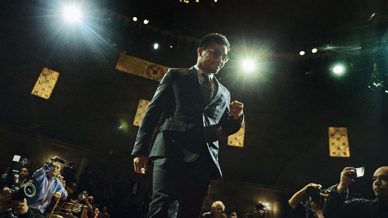 FILE - Manny Pacquiao reacts after defeating Keith Thurman by split decision in a welterweight title fight in Las Vegas, in this Saturday, July 20, 2019, file photo. Pacquiao could have canceled his comeback from a two-year ring layoff when Errol Spence Jr. dropped out less than two weeks before their Aug. 21 fight. Instead, the Filipino congressman gave a career-defining opportunity to Yordenis Ugás, a Cuban veteran who now has the welterweight title belt Pacquiao recently held. (AP Photo/John Locher, File)