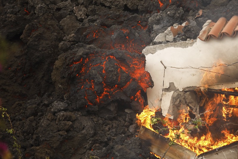 Screen grab from a video taken by a night drone shows a volcano erupting and tongues of lava in La Palma, Spain September 22, 2021. Spanish Emergency Military Unit (UME)/Reuters TV/Handout via REUTERS  THIS IMAGE HAS BEEN SUPPLIED BY A THIRD PARTY.