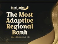 Bank Jatim Raih The Most Adaptive Regional Bank 2021