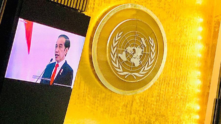 Jokowi Berbicara pada acara Global Covid-19 Summit yang digelar secara virtual. (Dok Kemenlu)