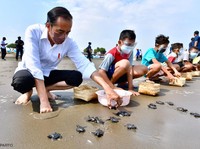 Saat Jokowi Melepas 'Si Kecil Pemberani' Ke Laut Lepas